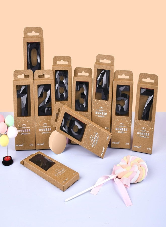 PHD CAKE 2.76 Inch Crystal Black 9 Number Birthday Candles, Black Number Candles, Cake Number Candles, Party Celebration - Image 4